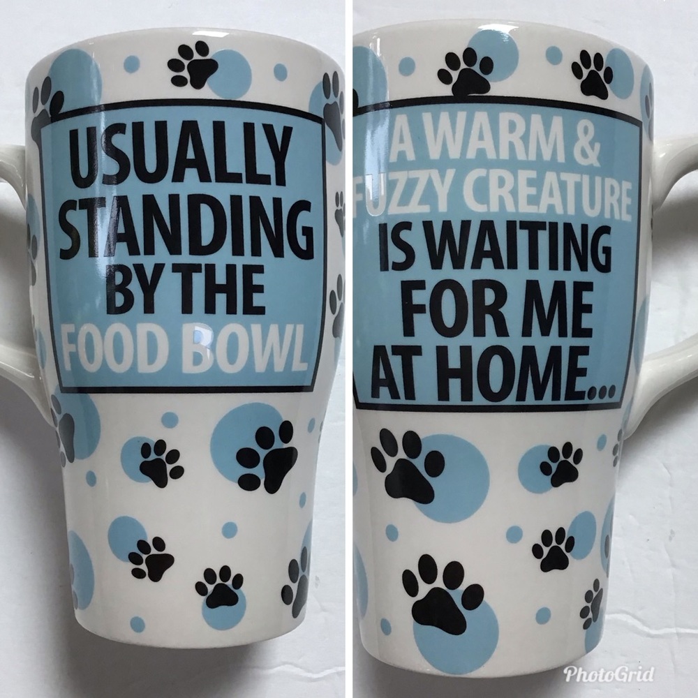 Laurie Veasey Our Name Is Mud Dog‎ Pawprint Warm & Fuzzy Latte Coffee Mug